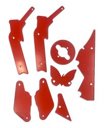 8-Piece Red Plastic Protector Set For Godzilla 70th Anniversary Edition Pinball Machines